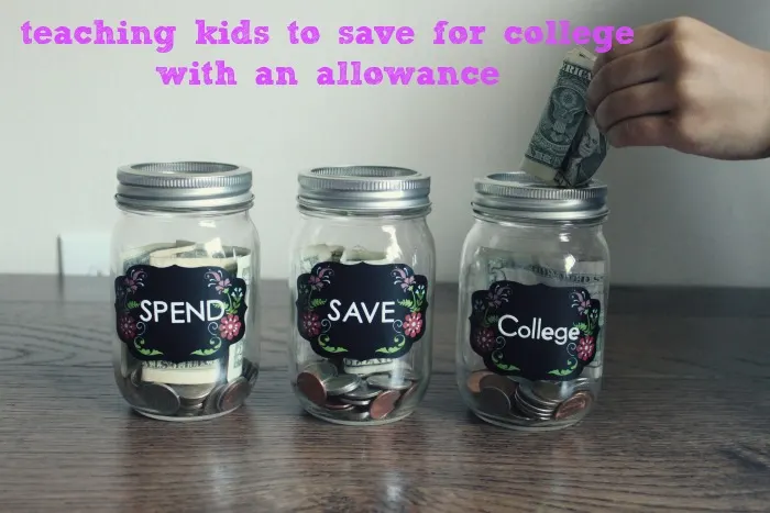 saving for college with an allowance