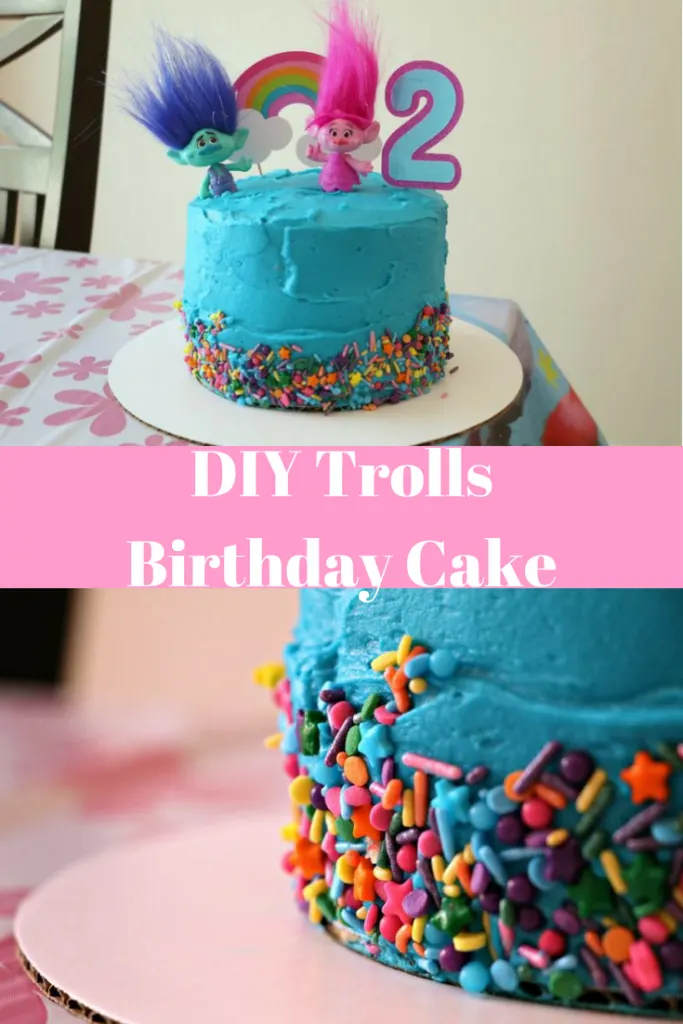 DIY Trolls Birthday Cake