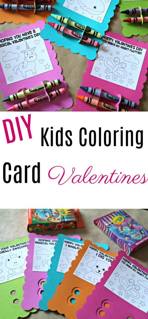 DIY Coloring Card Valentines