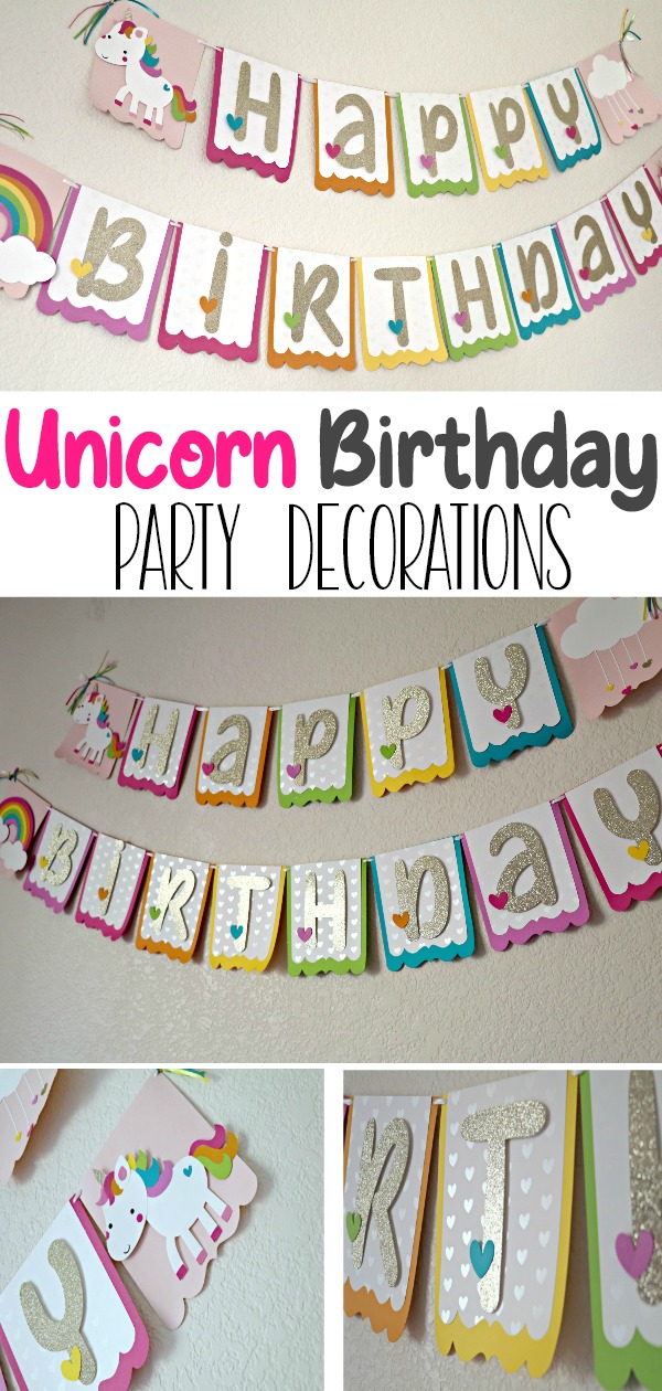 PojoTech Unicorn Happy Birthday Banner Party Decorations Supplies 