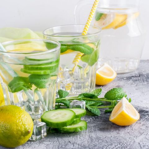 Lemon, Cucumber, and Mint detox water