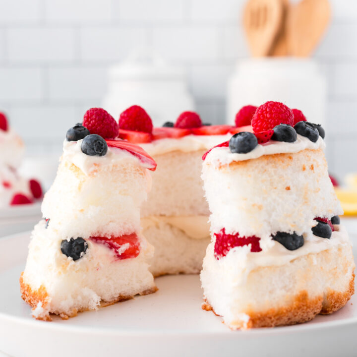 4 Ingredient Lemon Berry Angel Food Cake