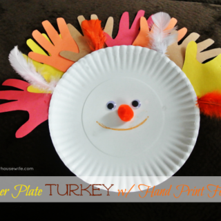 Paper Plate Crafts: Hand Print Turkey! #elmersacademy