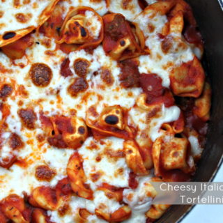 Cheesy Italian Sausage Tortellini Skillet! #MeatballMasters