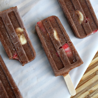 Chocolate Strawberry Banana Pops!