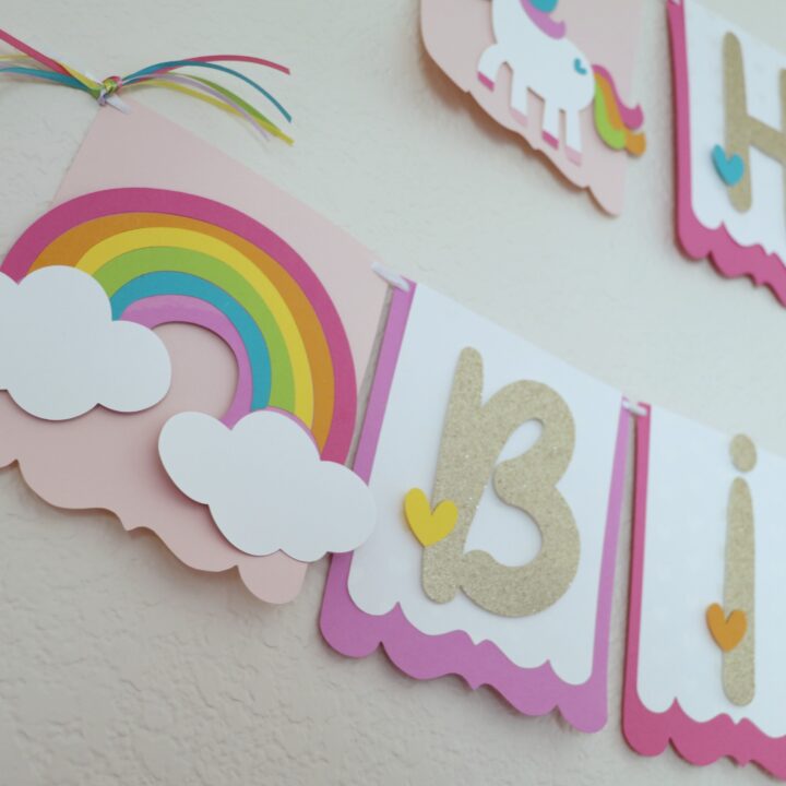 DIY Unicorn Birthday Party Decorations – Banner, Cake Topper, Party Favors, and Masks!