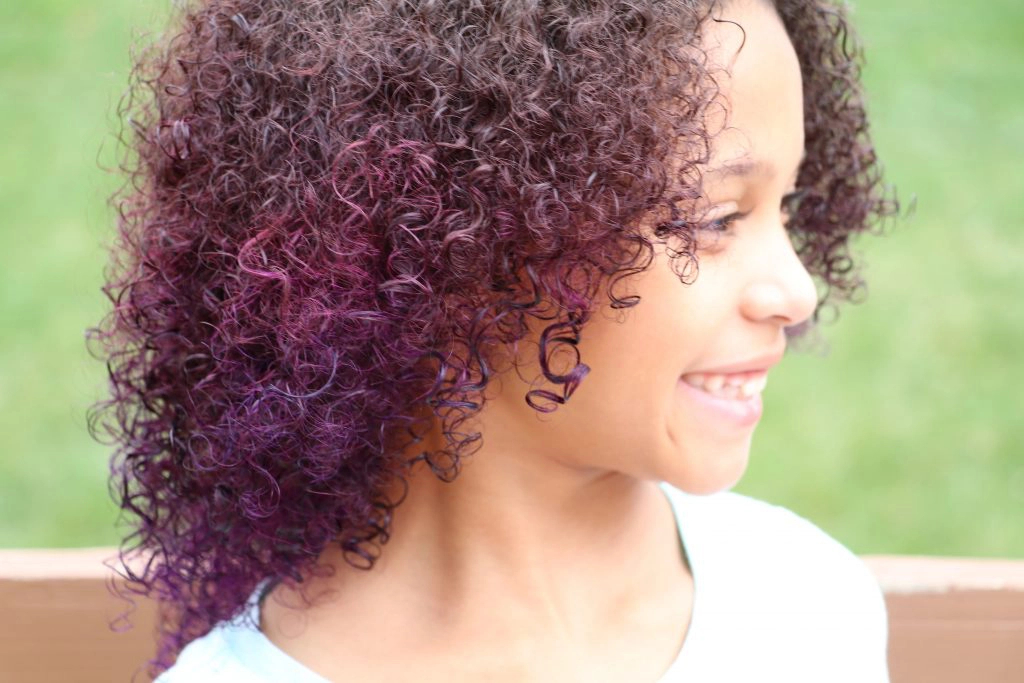 Black to purple hair