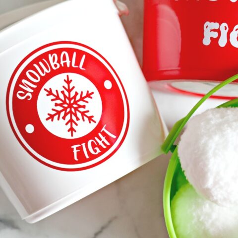 DIY Indoor Snowball Fight Buckets for Kids – FREE SVG & PRINTABLE