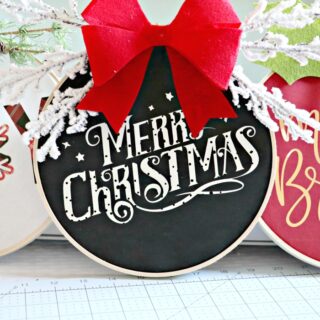 Christmas embroidery hoop fabric wreath