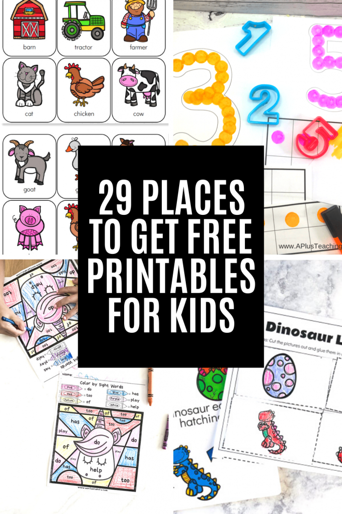 free educational printables for kids