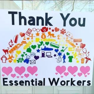 thank you essential workers rainbow printable