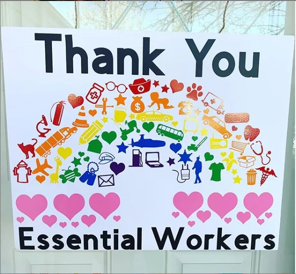 Thank You Essential Workers A world of Hearts Printable