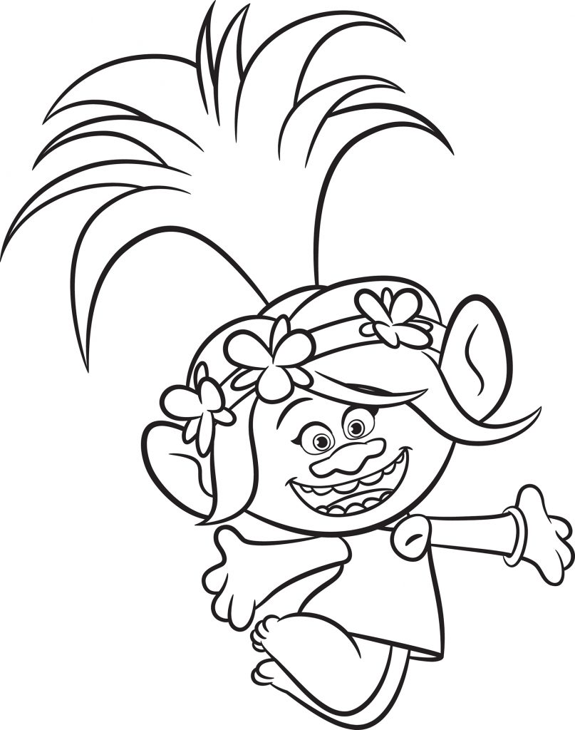 Trolls Poppy Coloring Page World Tour