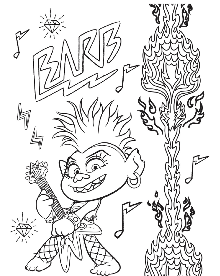 Trolls World Tour Coloring Pages Barb