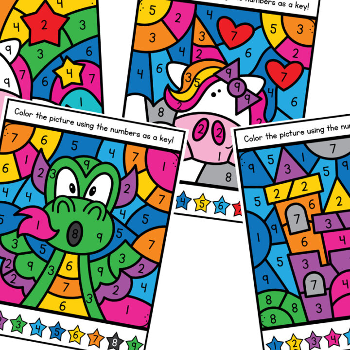 Magical Unicorn Color By Number Printable Worksheets » The Denver Housewife