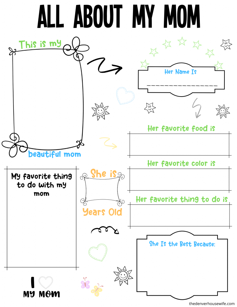 All About Mom Free Mother's Day Printable