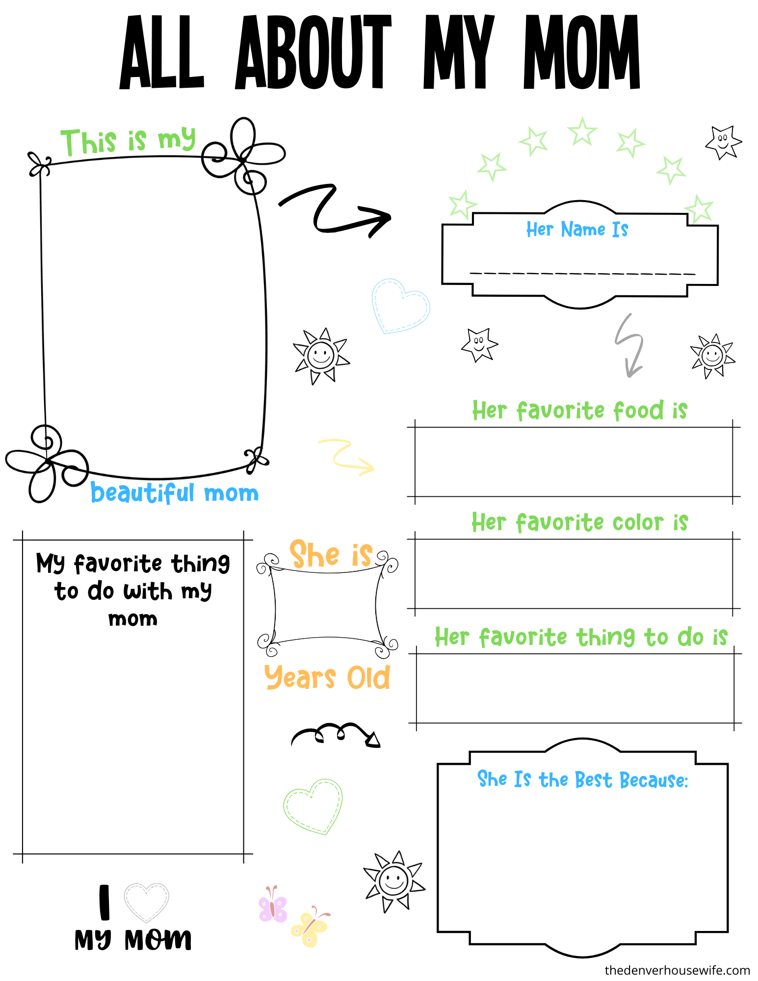 All About Mom Mother’s Day Printable