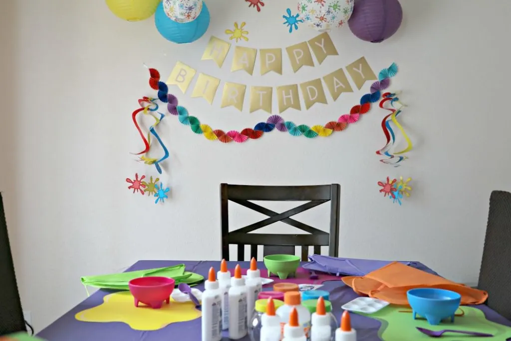 how to have a slime birthday party decorations