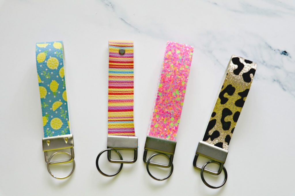 Faux Leather Key Fobs with Cricut