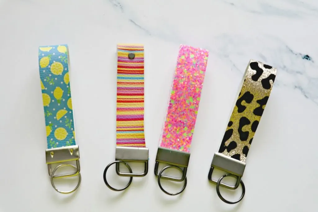 Faux Leather Key Fobs with Cricut