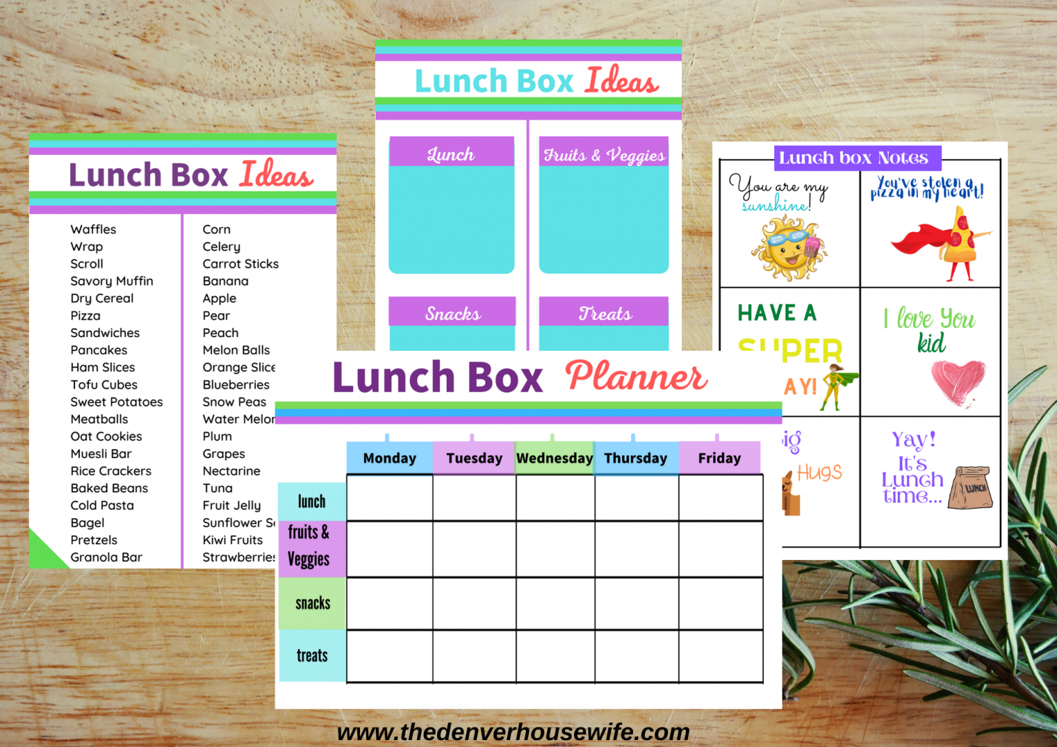 Kid's lunchbox planner » The Denver Housewife