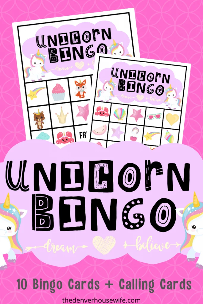 Unicorn Bingo Printable Game Free Birthday