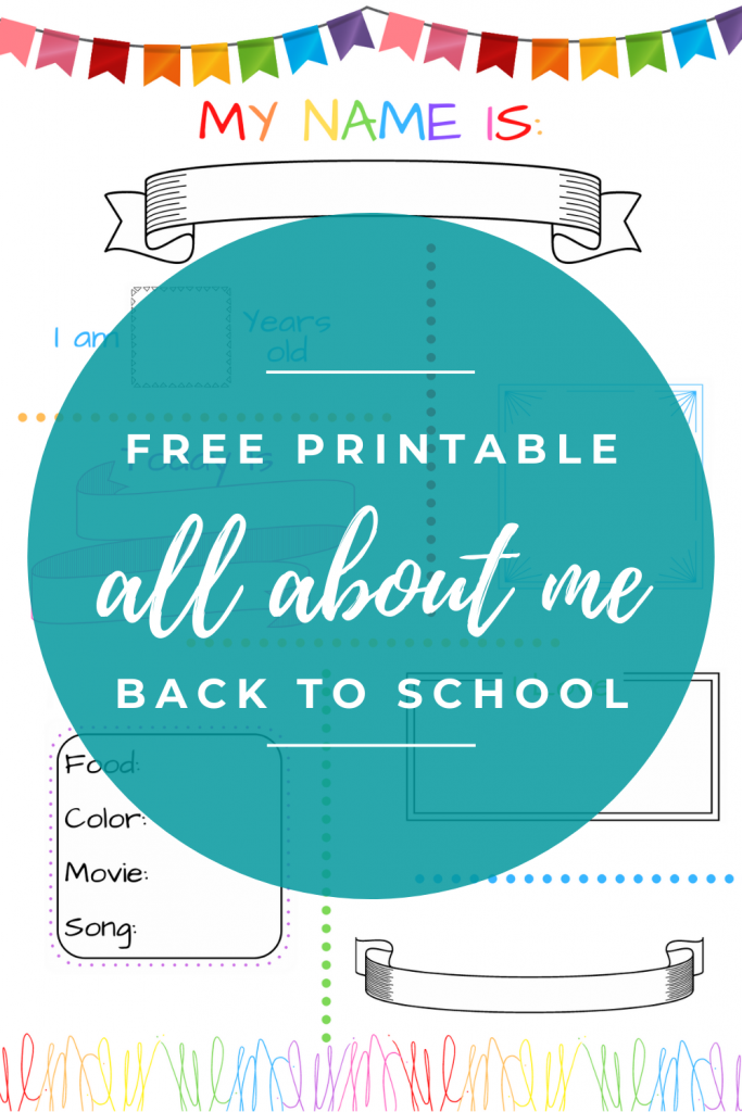 free printable back to school all about me