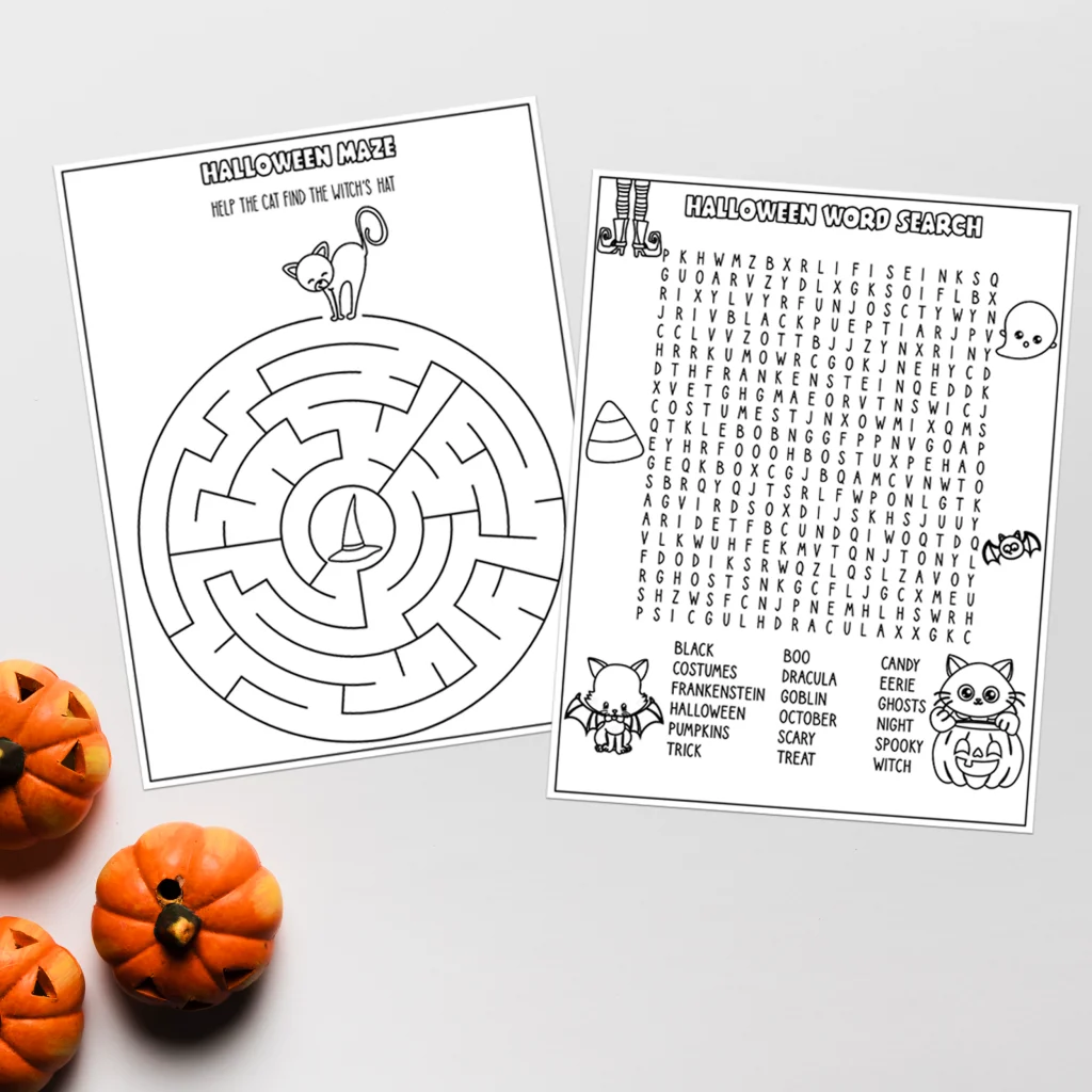 Free Printable Halloween Word Games for Kids