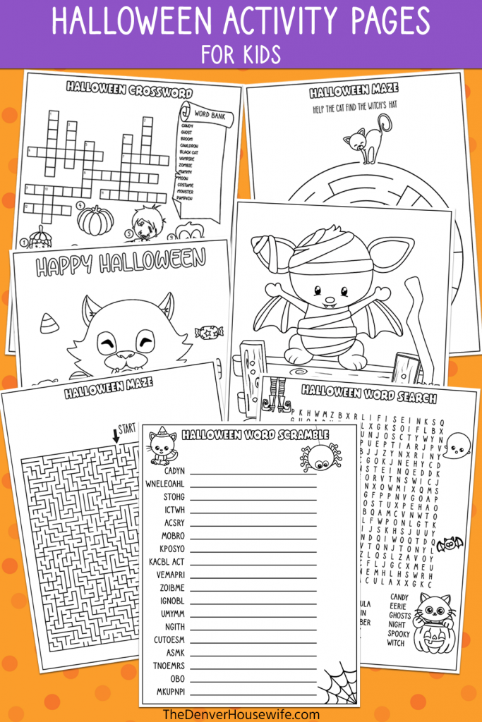 Halloween Activity Pack Free Printable for Kids