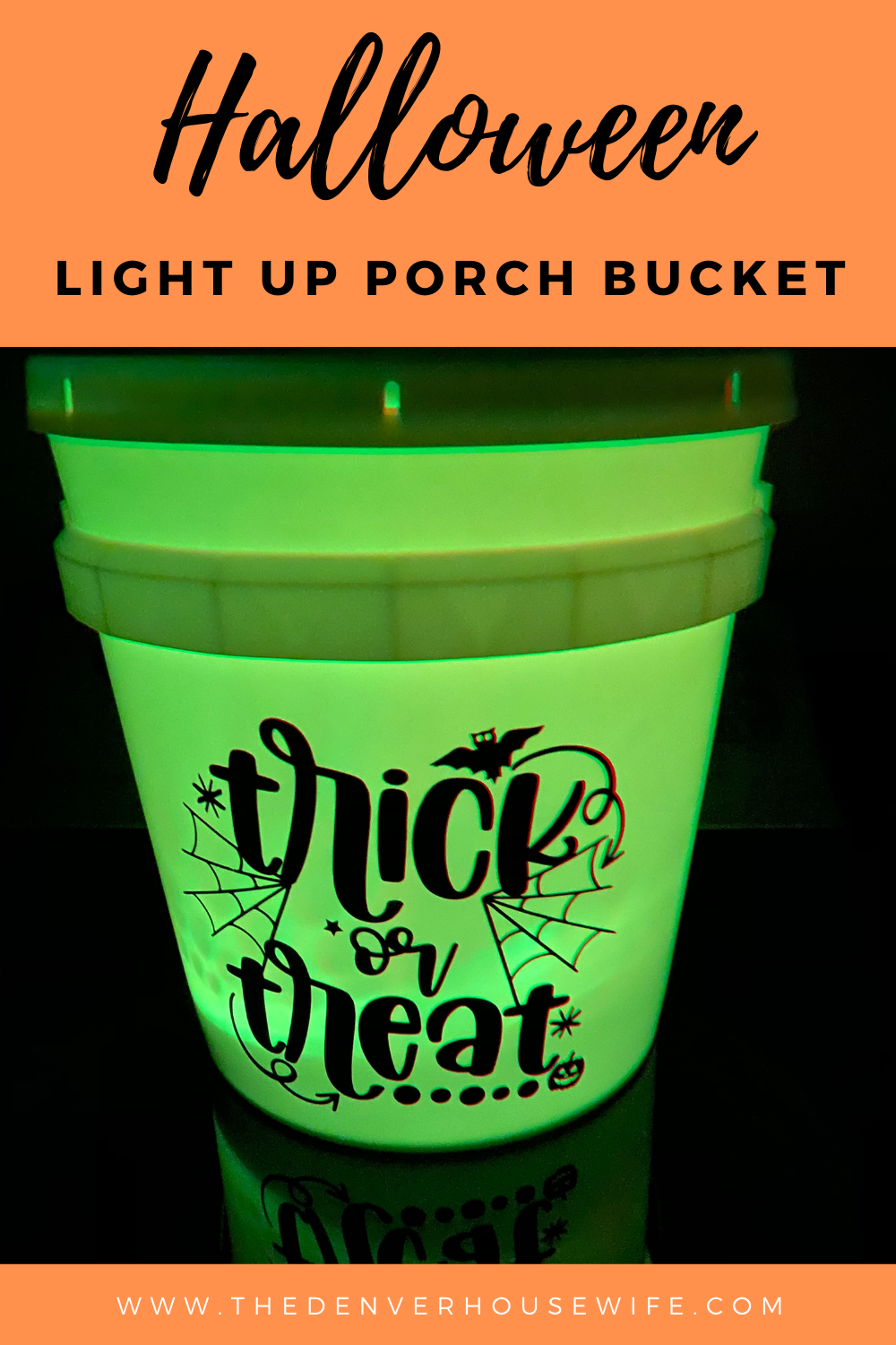 Trick or Treat Halloween Light Up Porch Bucket
