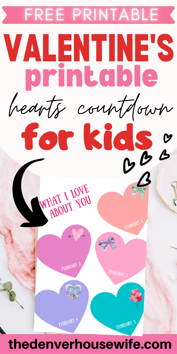 Valentine’s Day Countdown Hearts Printable