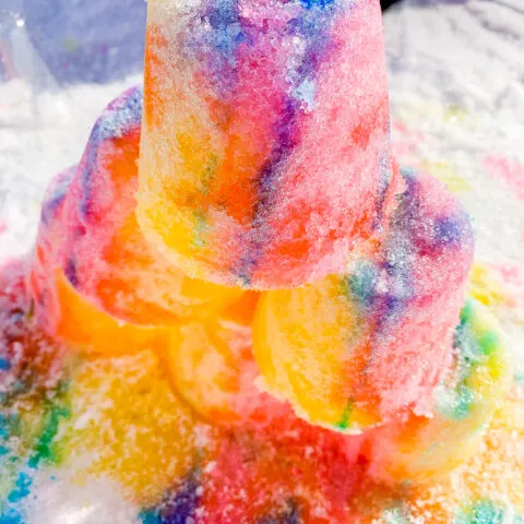 STEM Rainbow Snow Castles