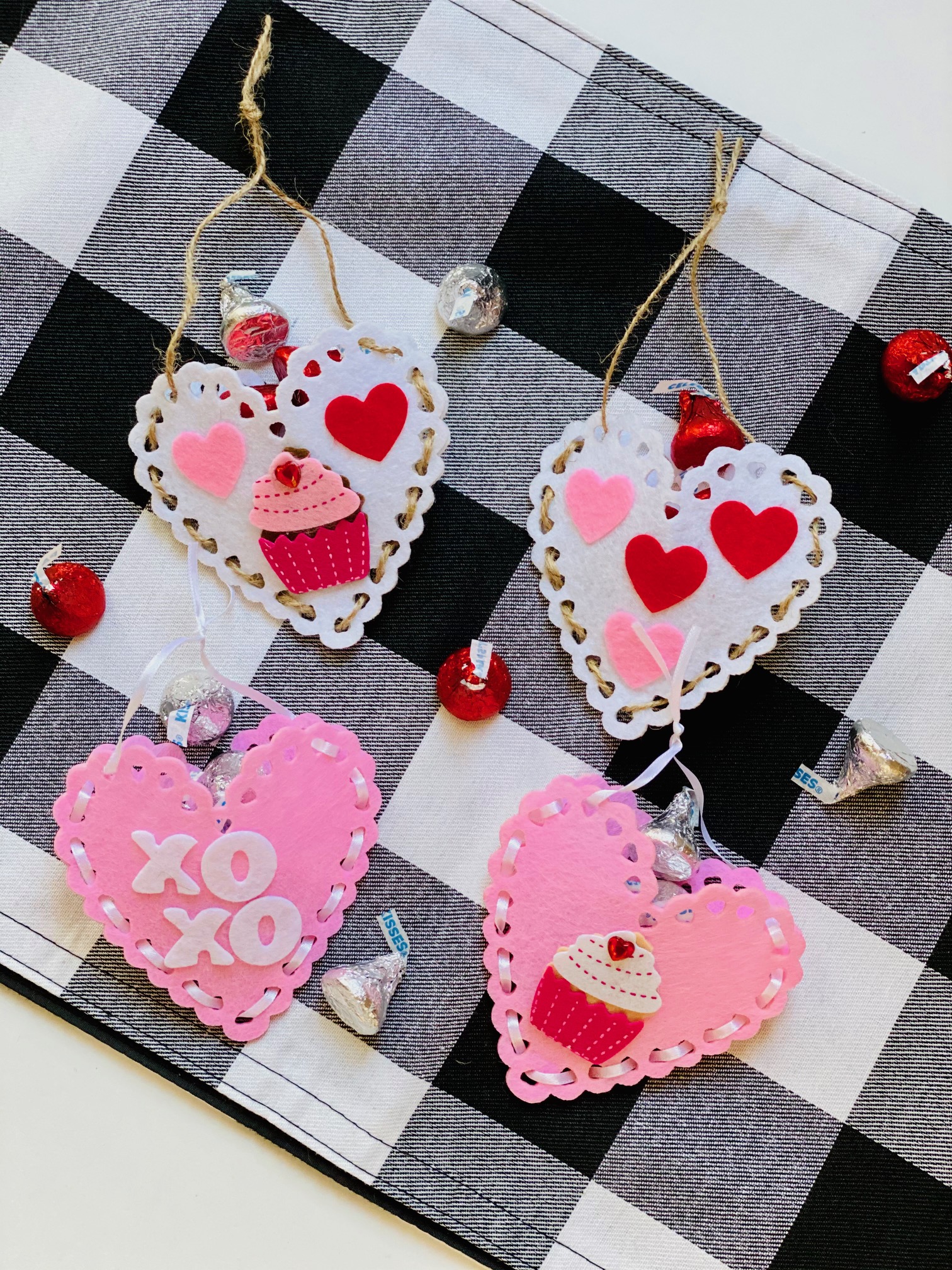 Valentine's Day Hearts Decorated with Foam Stickers - Crafty Mama in ME!