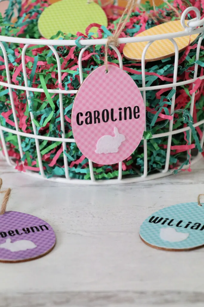 how to make cricut easter basket wooden tags