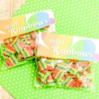 mini rainbow treat bags