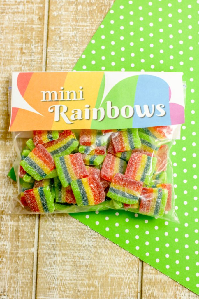 mini rainbow treat bags
