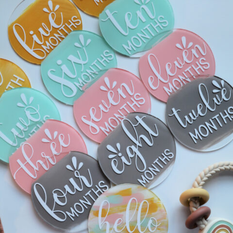 Free SVG: Baby Milestone Acrylic Rounds