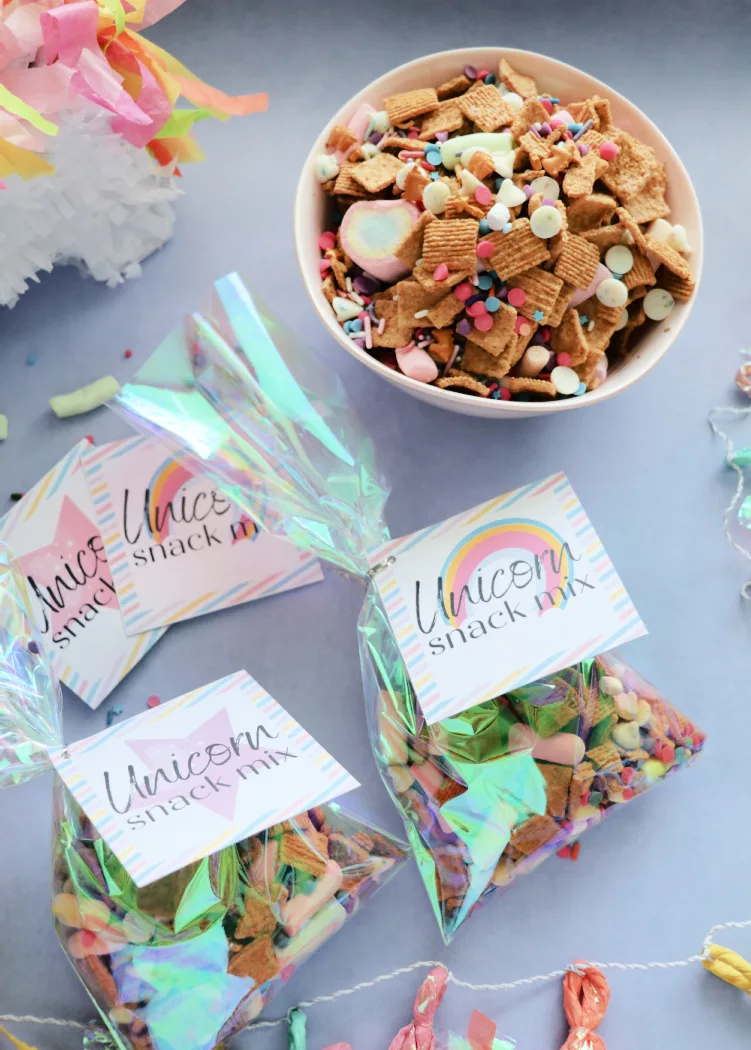 Free Printable Unicorn Snack Mix Tags