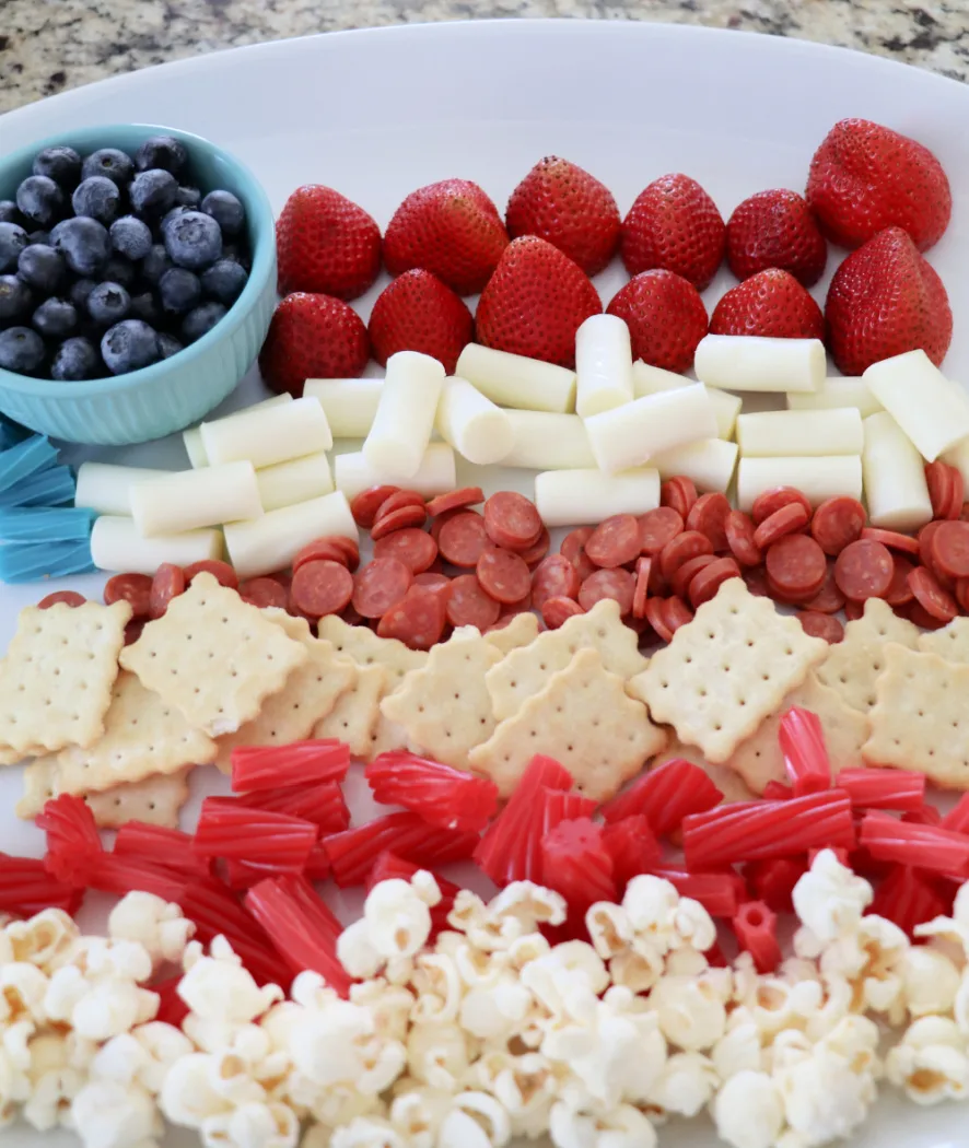 american flag kids charcuterie board