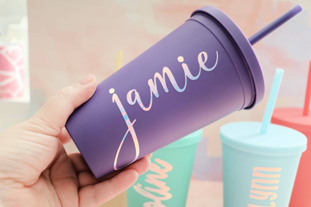 Modern Last Name Frosted Cups