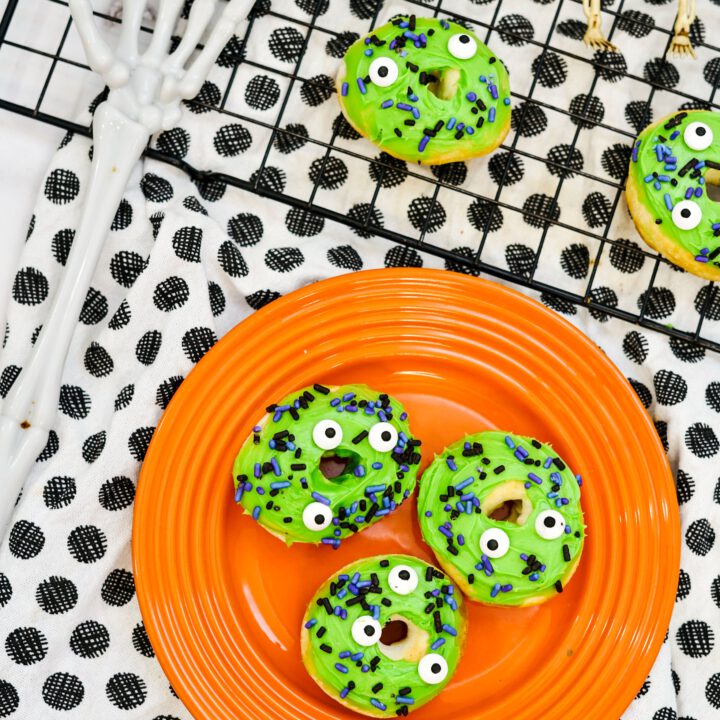 Easy Monster Air Fryer Halloween Donuts