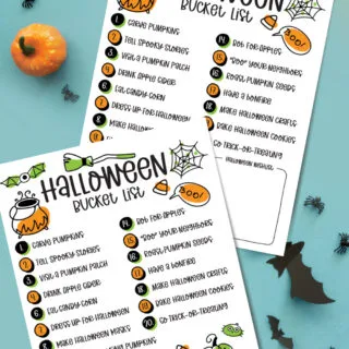Halloween Bucket LIst for Kids Free Printable