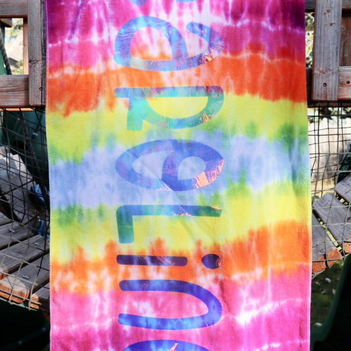 Cricut Personalized Name Tie Dye Towels