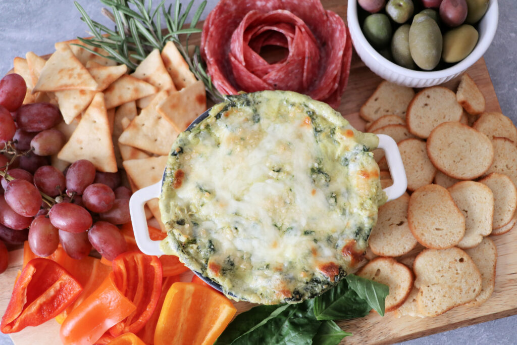 pesto spinach artichoke dip