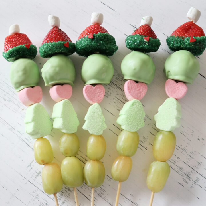 Easy Grinch Kabobs