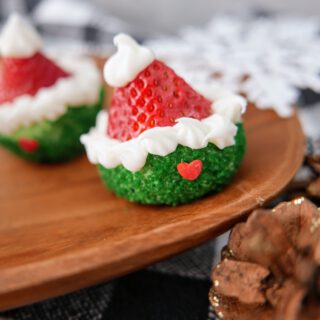 grinch strawberry santa hats