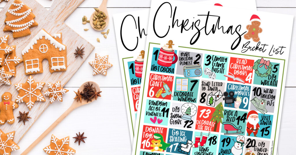 Free Printable Christmas Bucket List with Christmas Activities