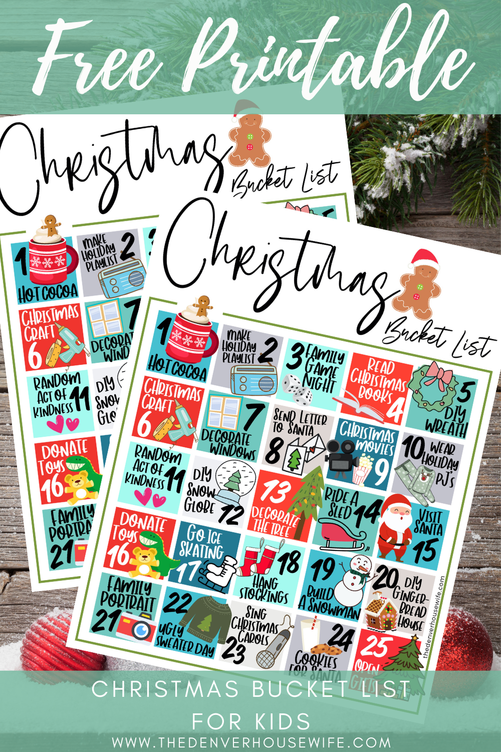 Free Printable Christmas Bucket List for Kids » The Denver Housewife