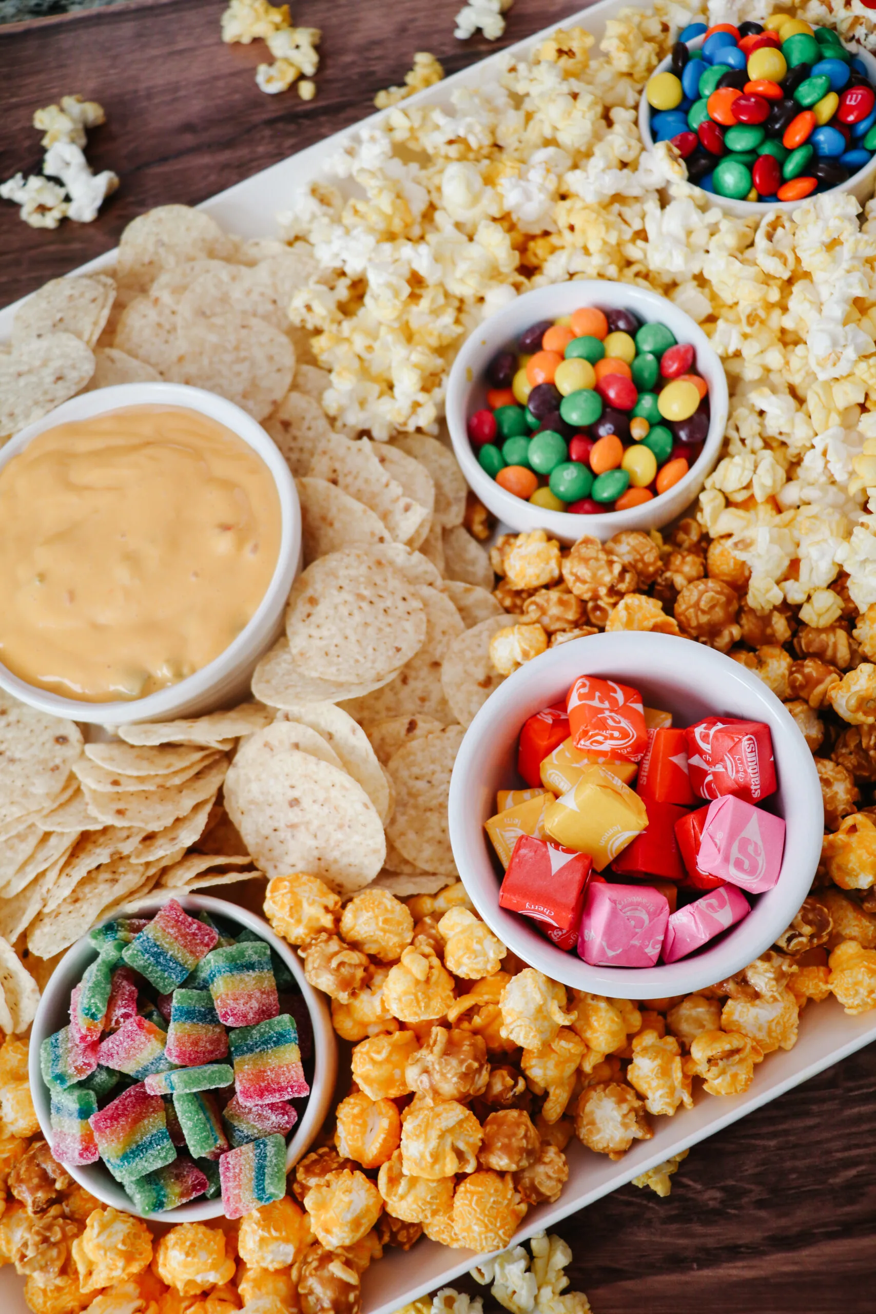 Movie Night Snack Tray: Nachos, Popcorn, & Candy » The Denver Housewife