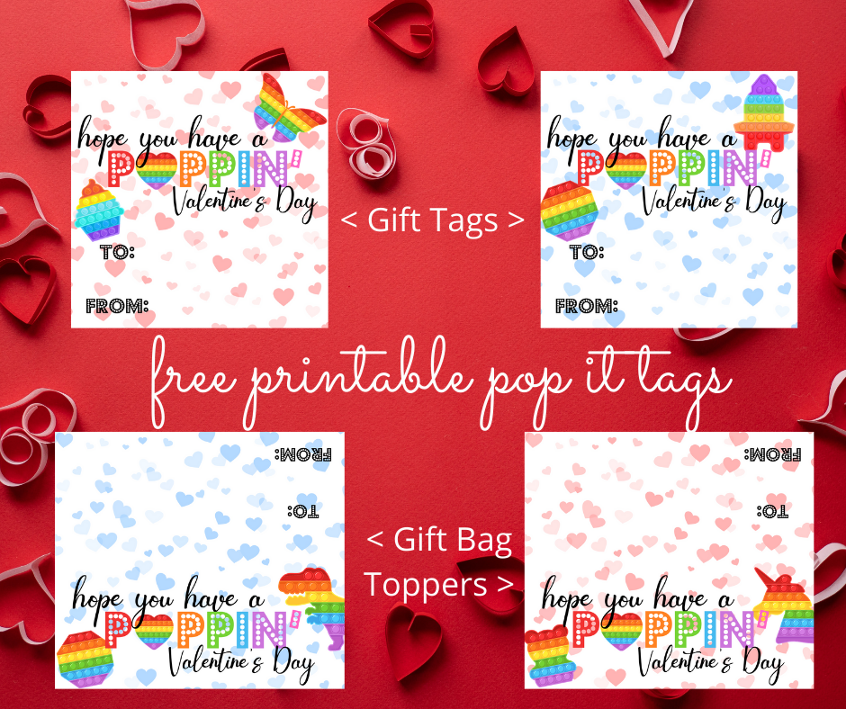 Valentine's Day Treat Bag Toppers Printable Valentines for Kids Classroom  Valentines Cute Valentine's Day Cards 